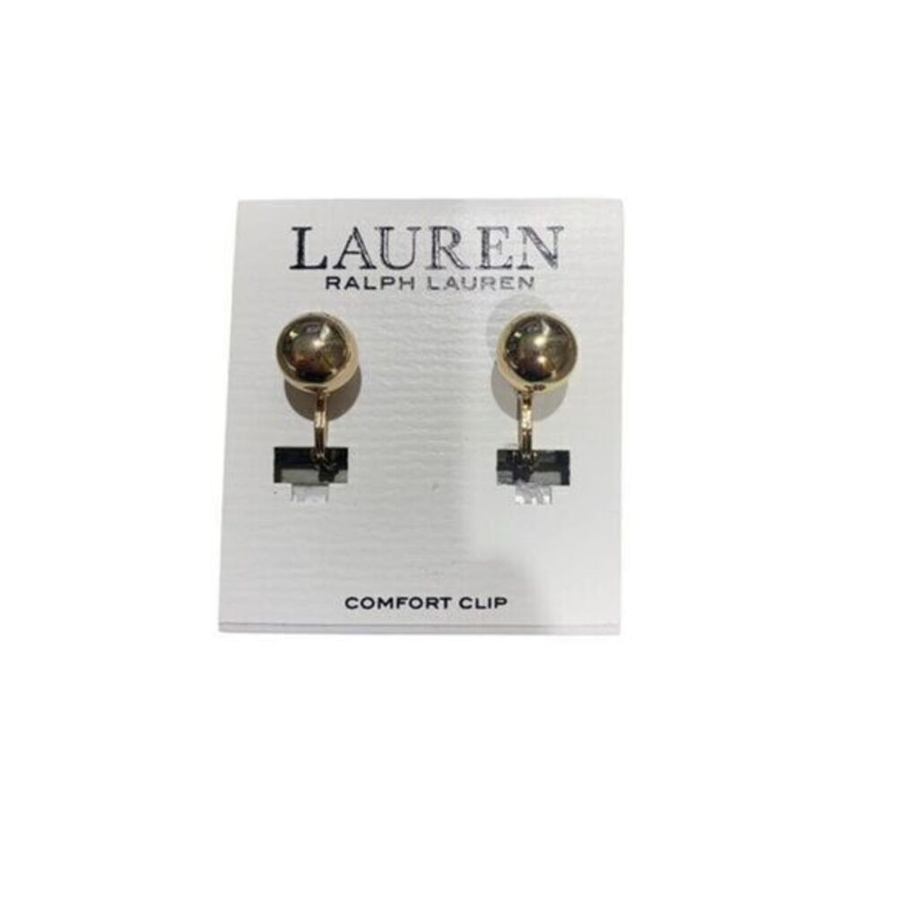 Lauren Ralph Lauren Gold Ball Clip On Earrings